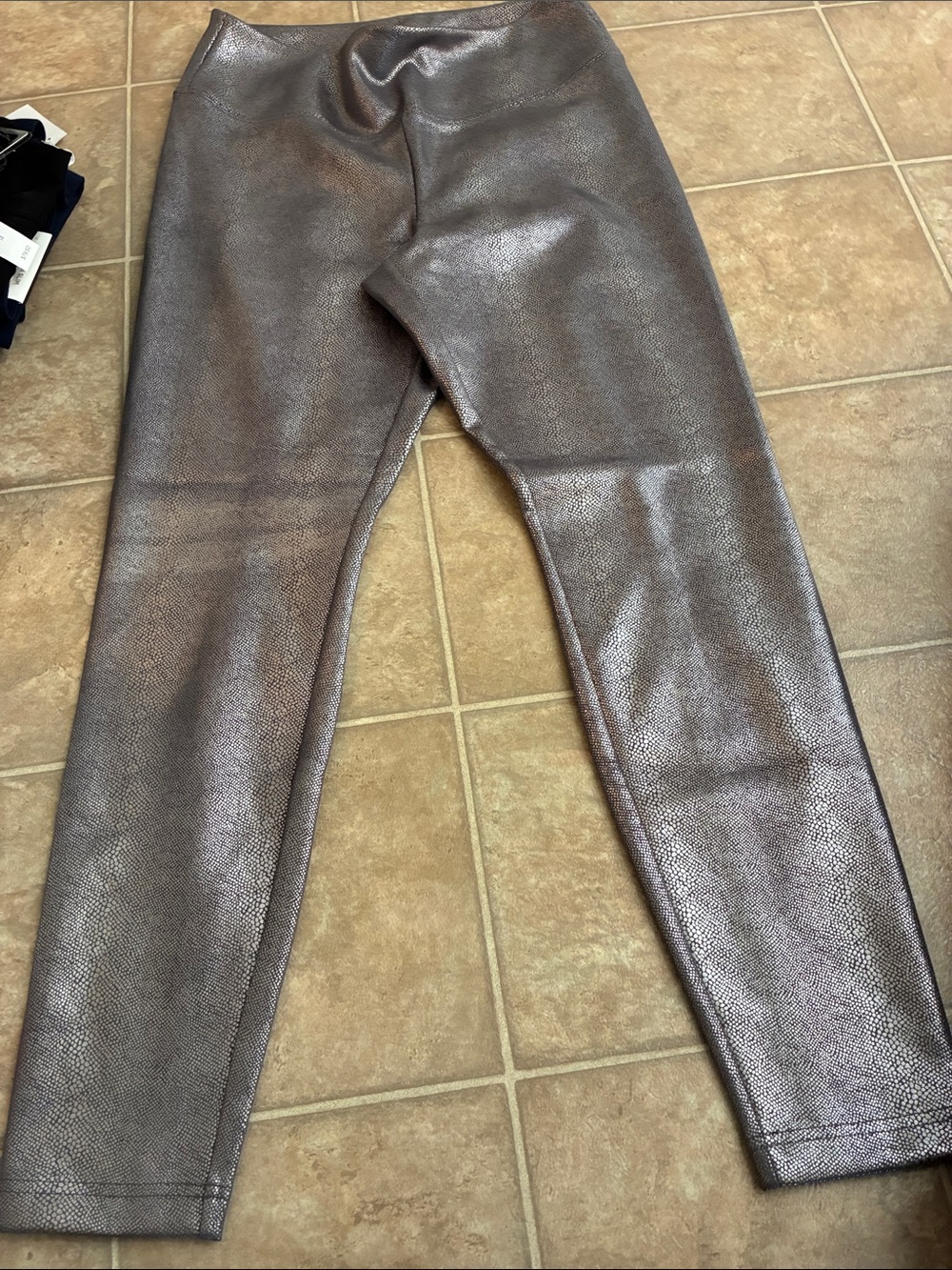 Metallic Gray Women’s Jeans - Stylish Shimmer runway legging